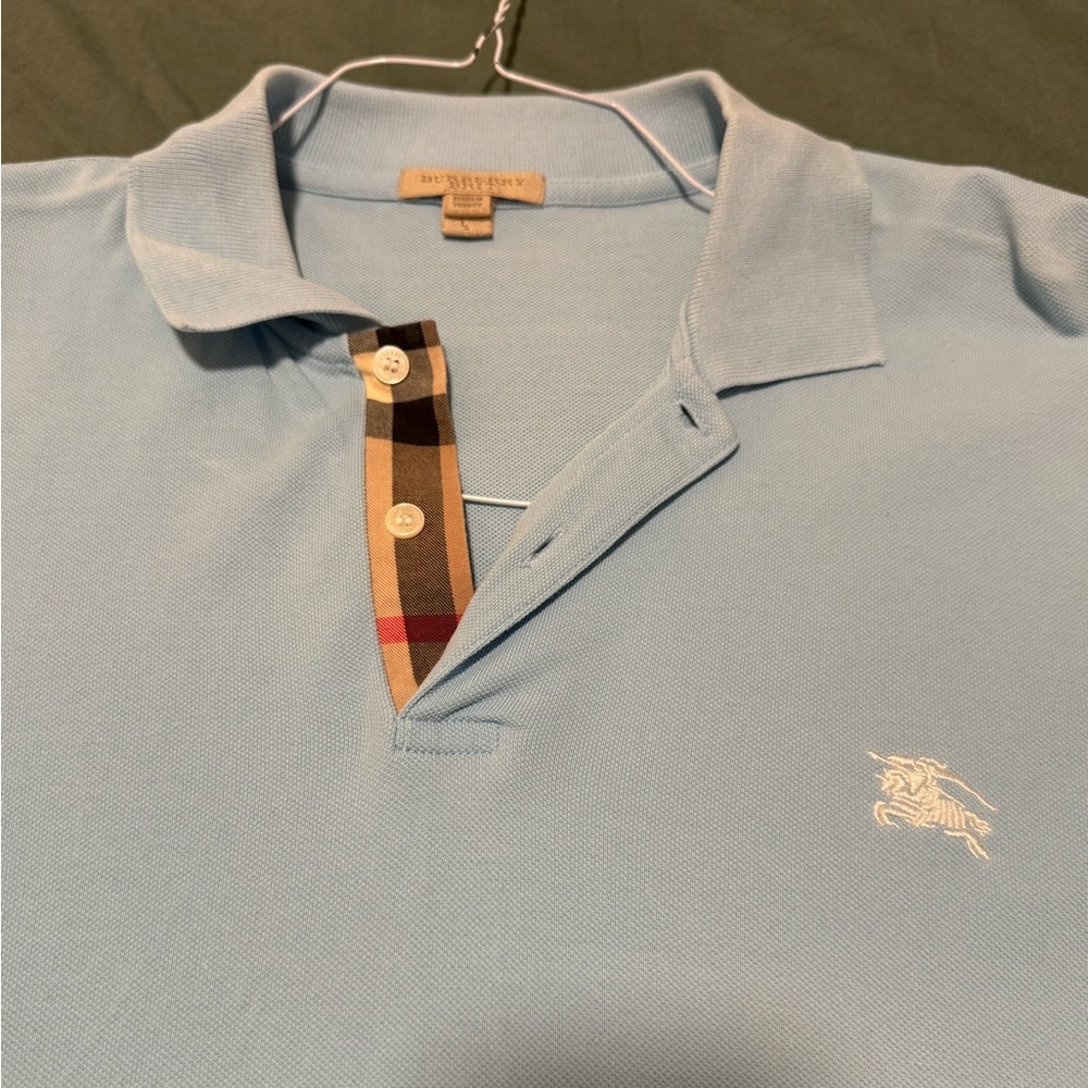 Burberry Men's Polo Blue Large
